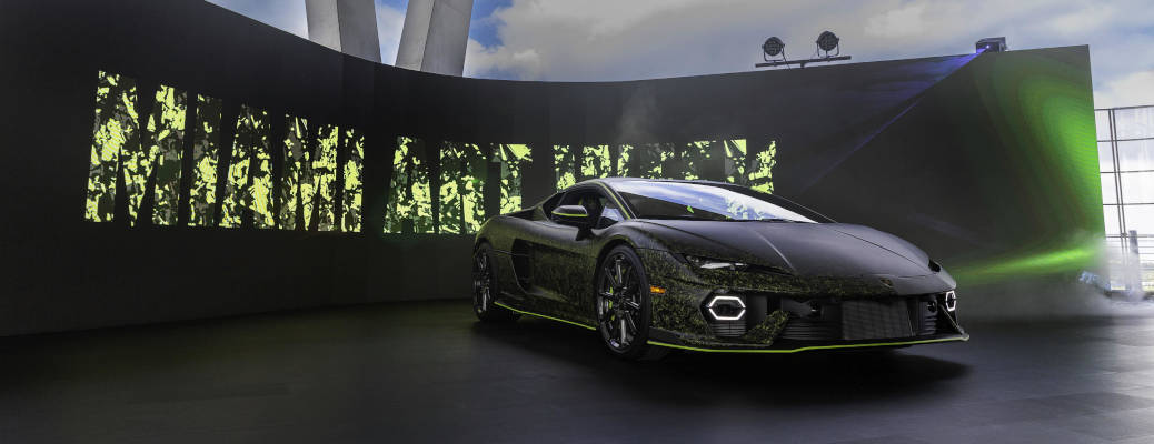 The new Lamborghini Temerario at Art Basel near Miami.