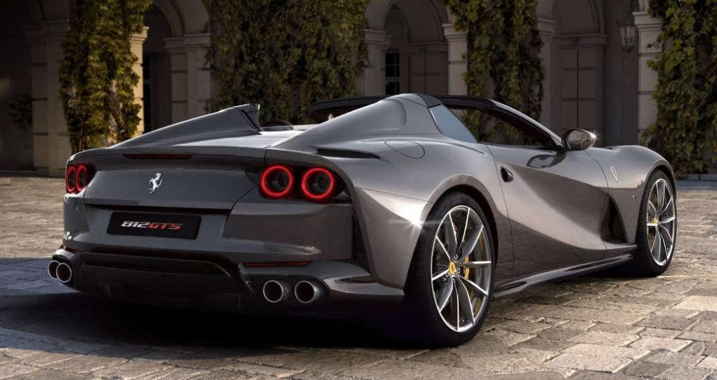 A rear exterior view of the Ferrari 812 GTS