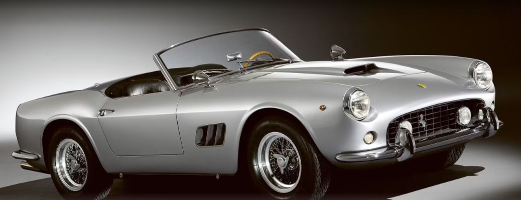 Front-quarter view of the Ferrari 250 GT California Spyder Gray