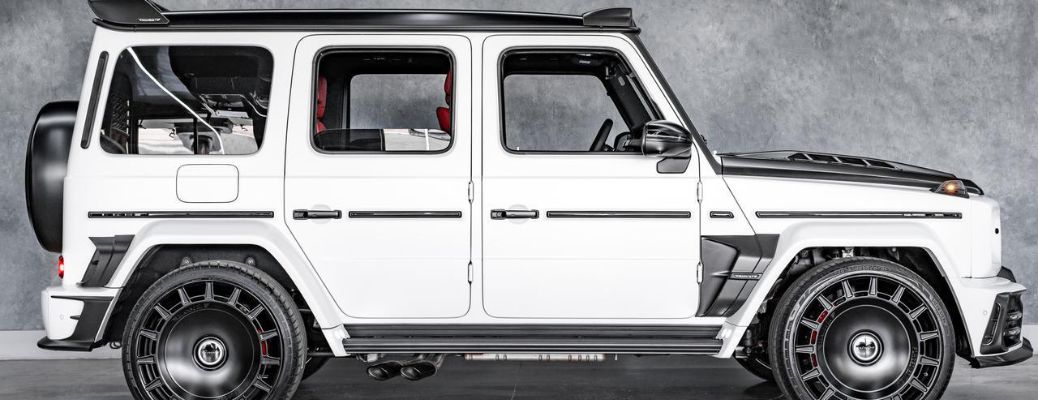 Side view of the 2026 Mercedes-Benz G-Class Mansory White