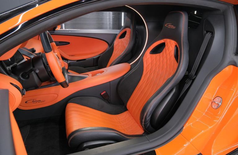 2023 Bugatti Chiron Pur Sport seats and steering wheel