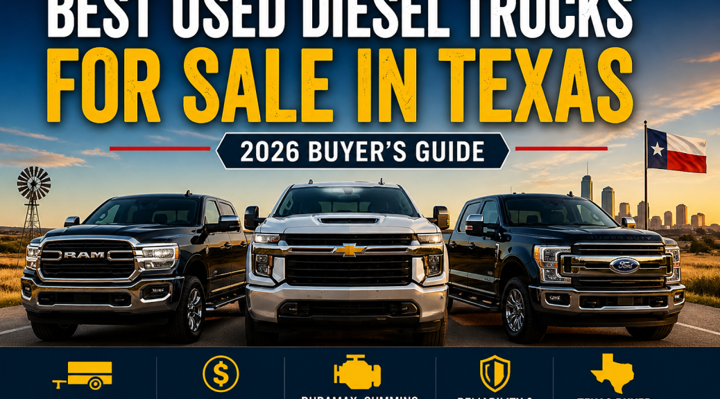 Best used diesel trucks for sale in Texas including Duramax Cummins and Power Stroke heavy duty pickups