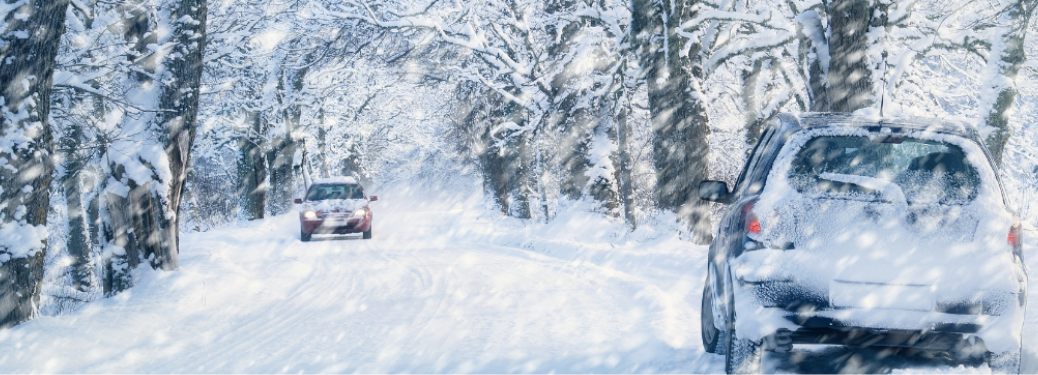 Cars during snowfall