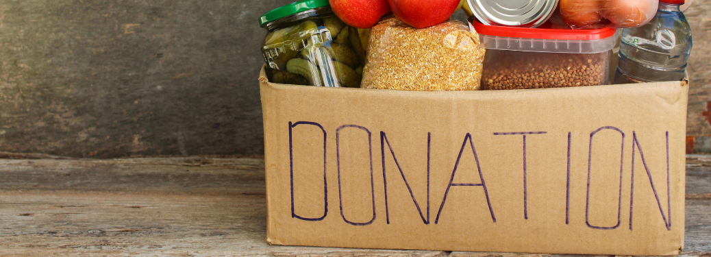 Food items kept for donation