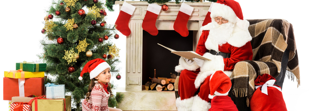 Santa Clause telling stories to kids