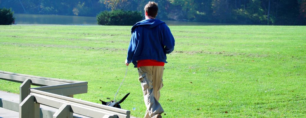 a person walking outside