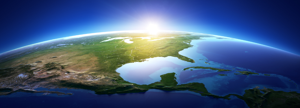 A close up of the Earth