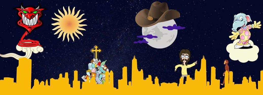 A variety of elements symbolize the weirdness of Austin, TX