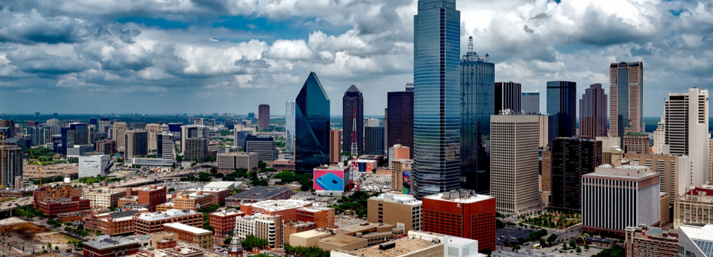 A cloudy sky over Dallas, TX