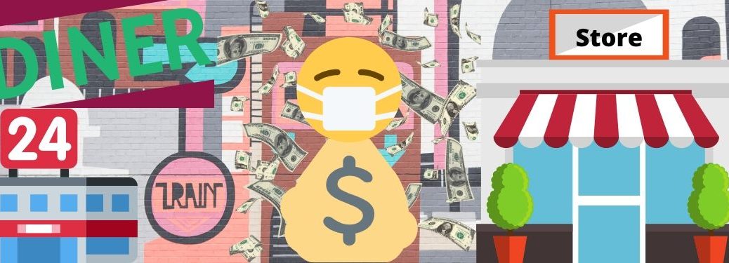 A being made of money but wearing a face mask wonders how to support local business during a trying time
