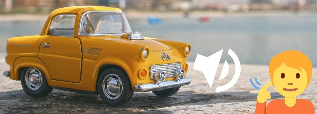 knocking sound of car cartoon person listening