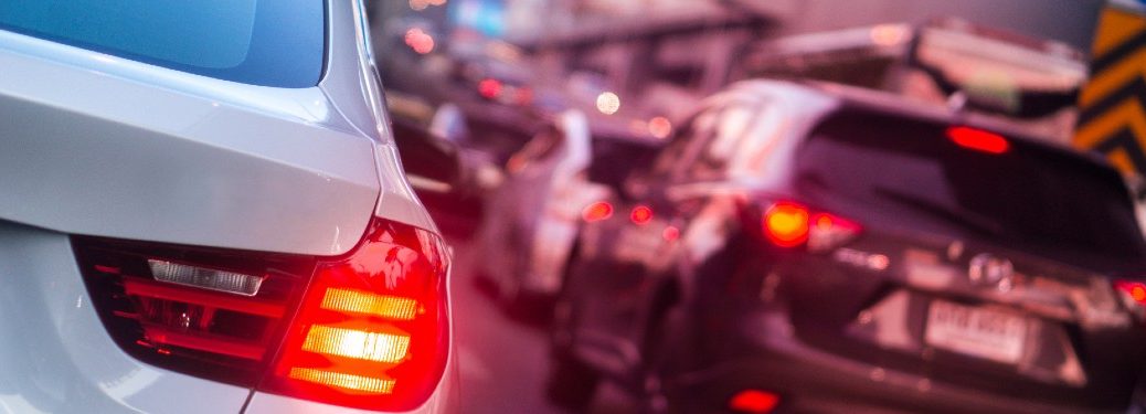 traffic brake lights on of vehicles