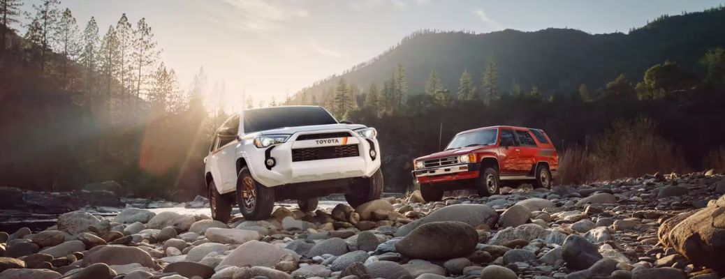 2023 Toyota 4runners in the forest near a lake