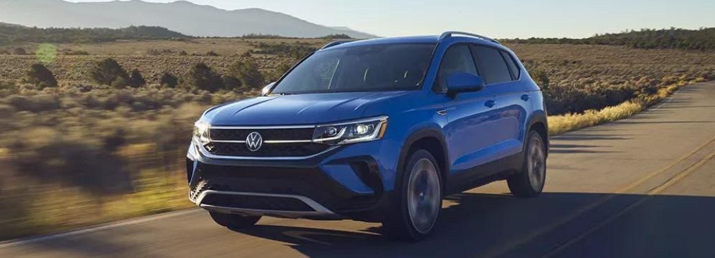 2023 VW Taos SEL front and side view