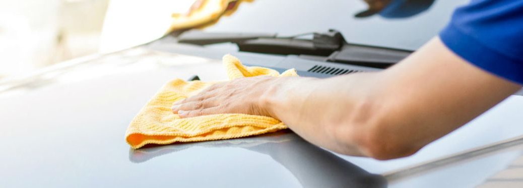 Service professional cleaning a vehicle