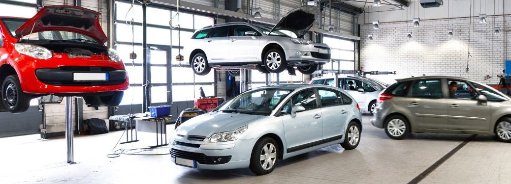 Vehicles at a service station