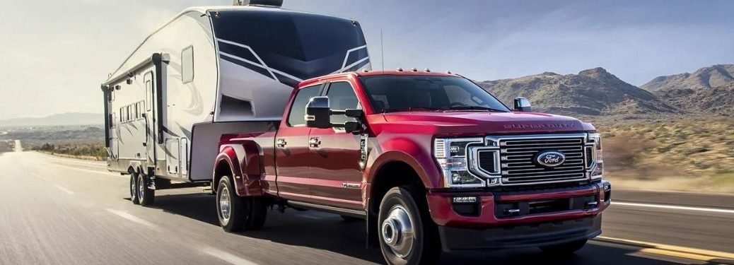 2022 Ford Super Duty towing a trailer