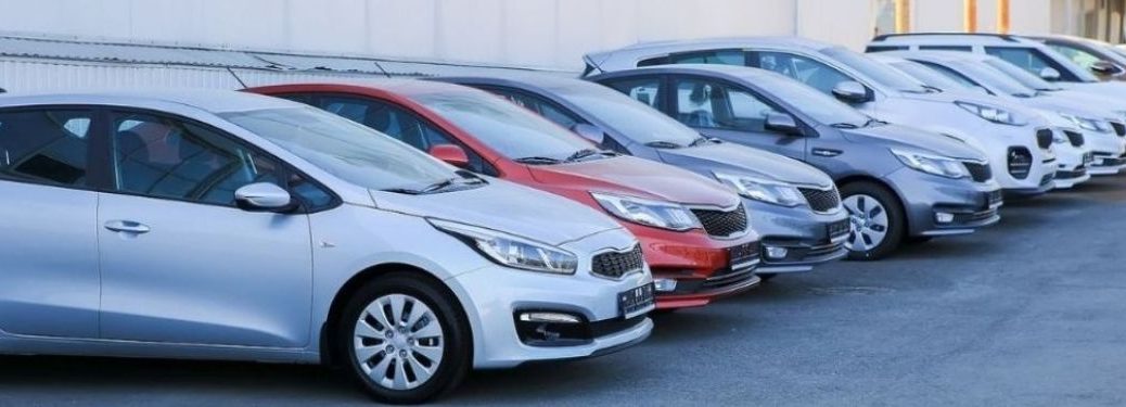 Used cars at a parking lot