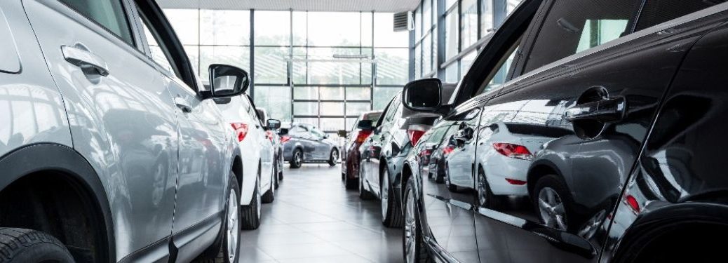 Used vehicles at a dealership