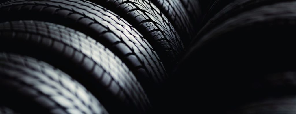 tires in a row close up