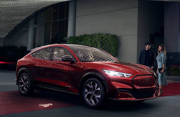 2021 Ford Mustang Mach-E side and front view