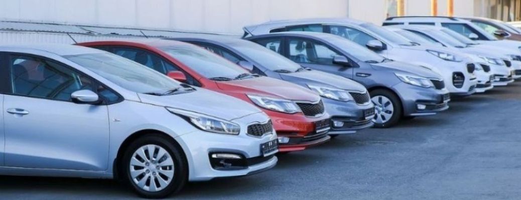 Used cars at a parking lot