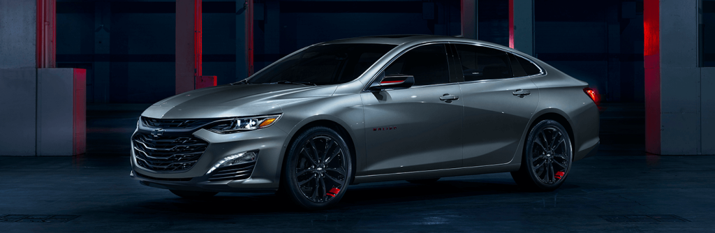 Chevrolet Malibu car side and front view
