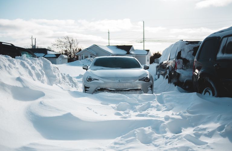 Car stuck in snow