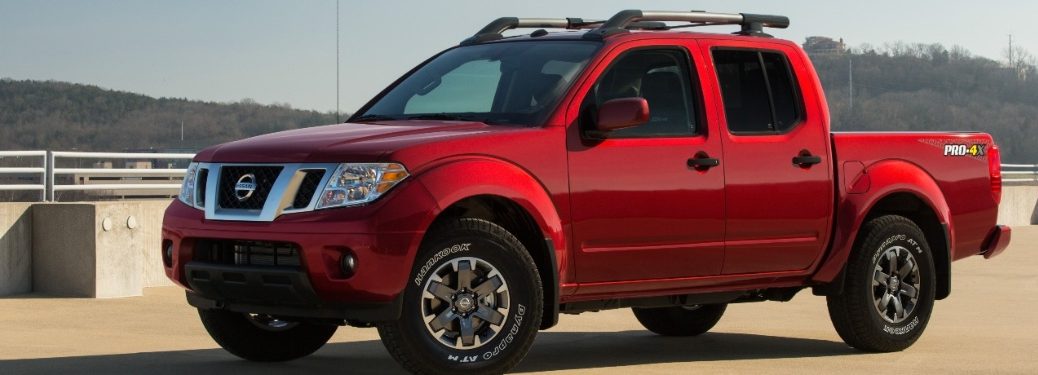 2020 Nissan Frontier parked on top of a parking garage