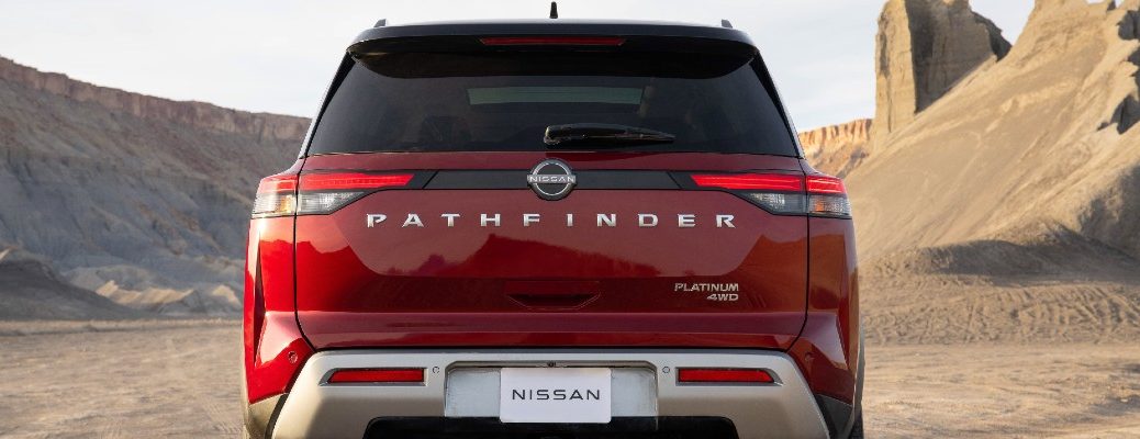 A rear photo of the 2022 Nissan Pathfinder.