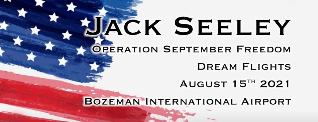 Banner for Freedom Dream Flights at Bozeman International Airport