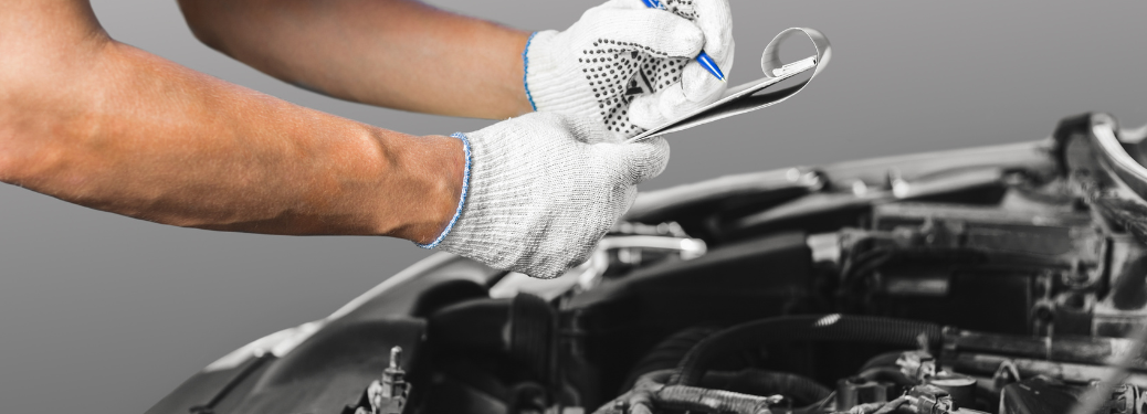Mechanic checking a vehicle