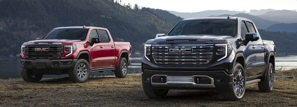 Two 2026 GMC Sierra 1500 parked side-by-side
