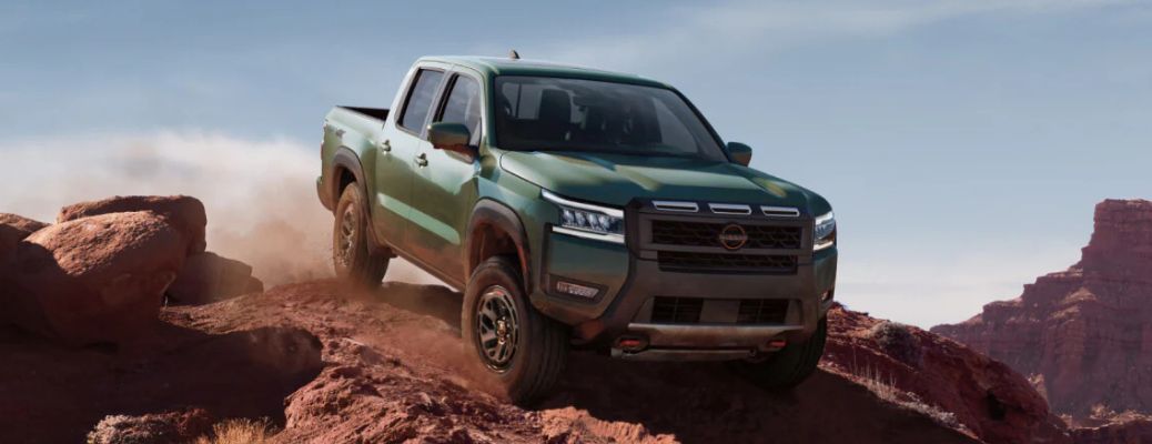 2026 Nissan Frontier side and front view