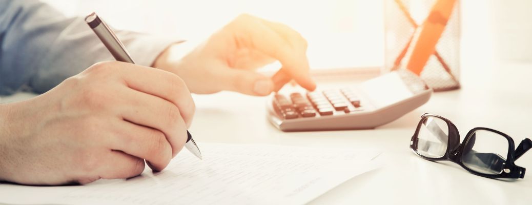 Person using a calculator
