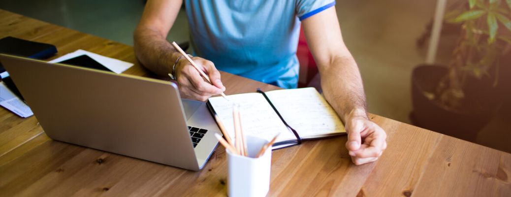 Man calculating finances