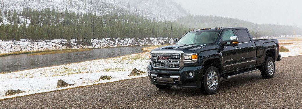 Driver side exterior view of a black 2018 GMC Sierra 2500 HD