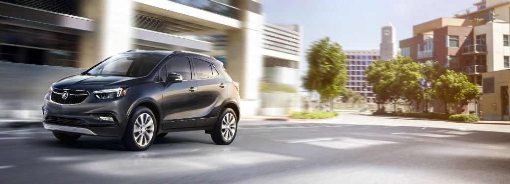 Driver side exterior view of a black 2018 Buick Encore