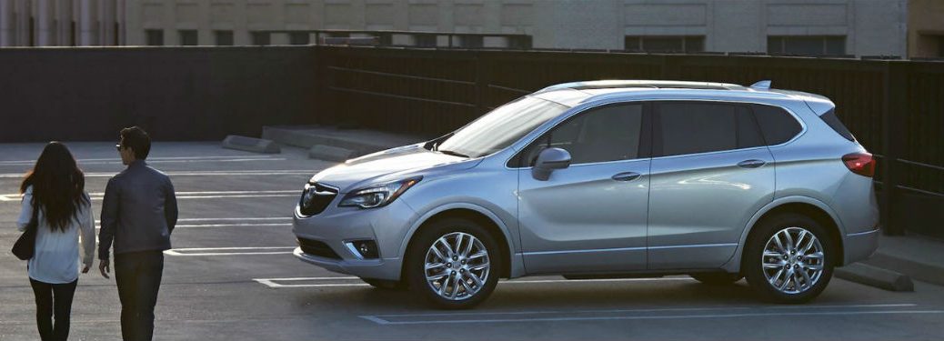 Driver side exterior view of a gray 2019 Buick Envision