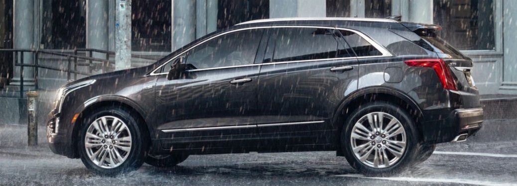 Driver side exterior view of a black 2019 Cadillac XT5