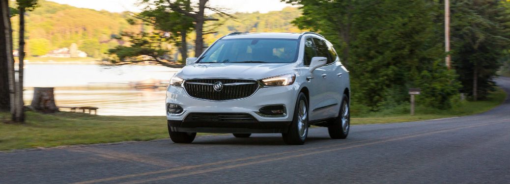 Front exterior view of a white 2019 Buick Enclave