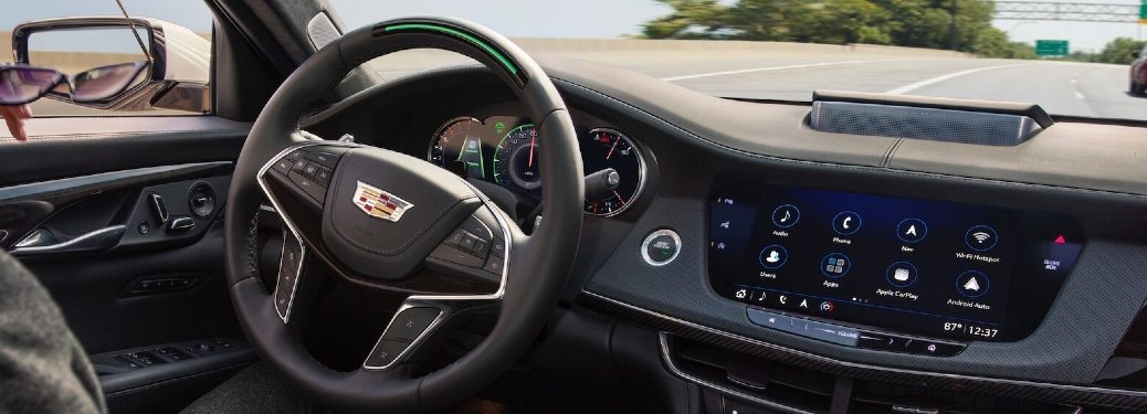cadillac steering wheel and dashboard