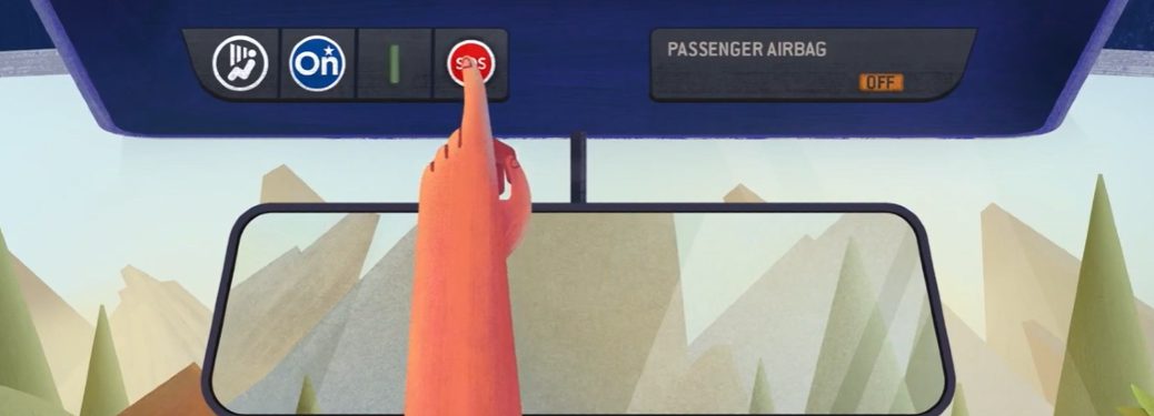 hand pressing sos button