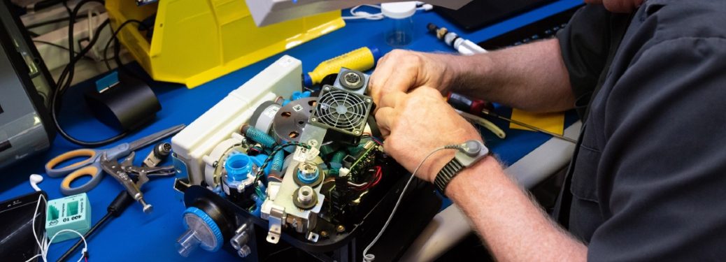 person making a ventilator