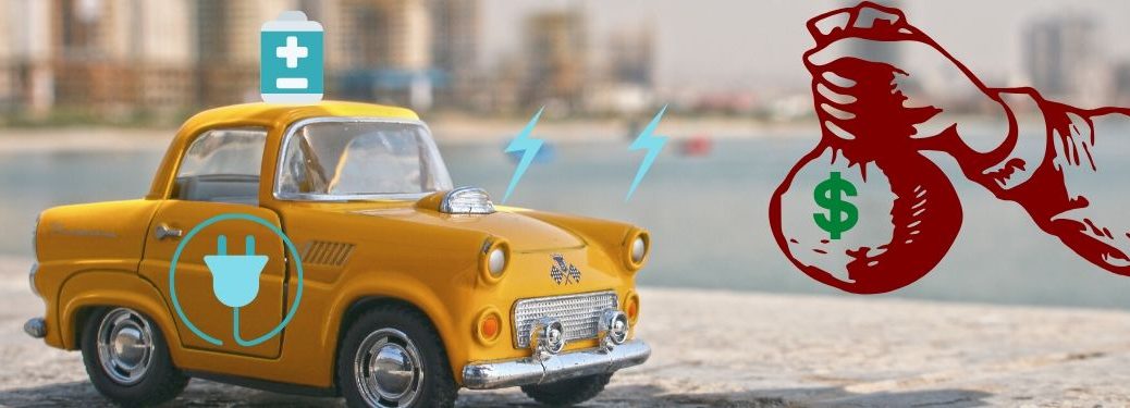 An electrified taxi is handed a bag of money by the mysterious red hand of the state