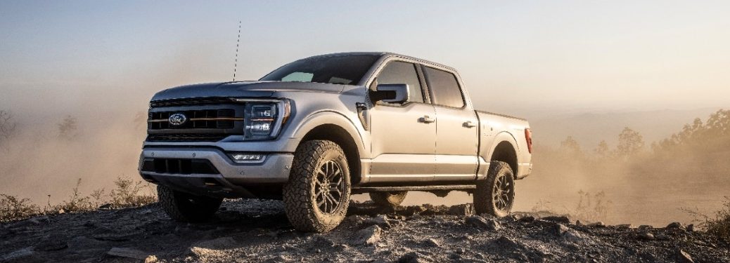 2021 Ford F-150 Tremor on a mound of rock