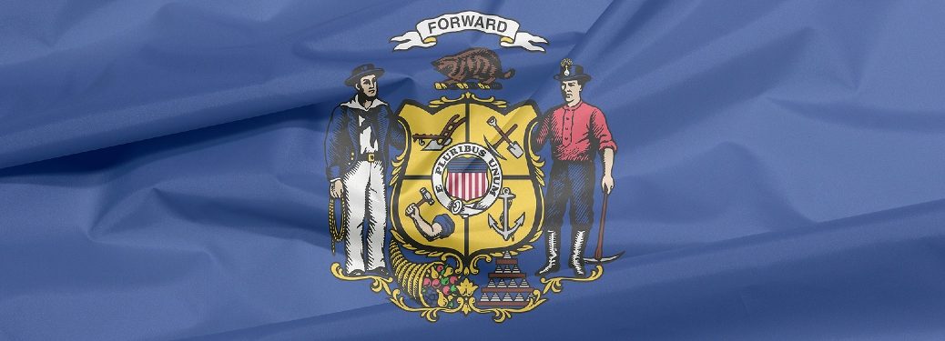 Close-up on Wisconsin state flag