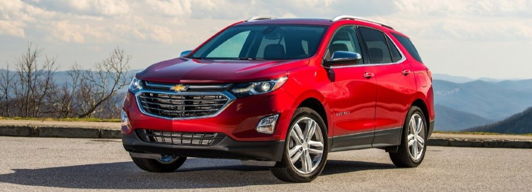Red Chevy Equinox front/side view