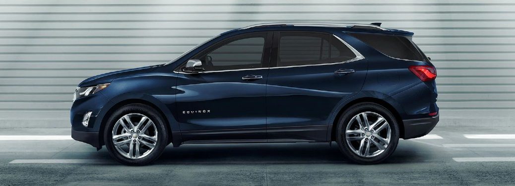 Driver angle of a blue 2021 Chevrolet Equinox