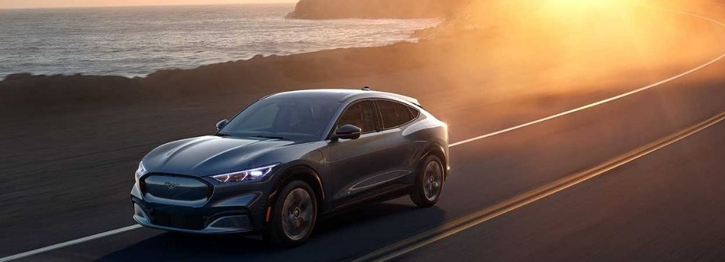 Ford Mustang Mach-E near the beach